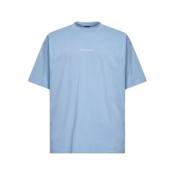 Balenciaga Men Light Blue Balenciaga Back Medium Fit T-Shirt